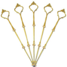 5x 3-vånings handtag Tallrik Hållare Cake Display Stand Guld