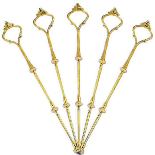 5x 3-vånings handtag Tallrik Hållare Cake Display Stand Guld