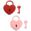 2 Sets Heart Suitcase Padlocks Lovers 5.80x4.50x0.70cm 8