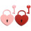 2 Sets Heart Suitcase Padlocks Lovers 5.80x4.50x0.70cm 6