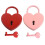 2 Sets Heart Suitcase Padlocks Lovers 5.80x4.50x0.70cm 10