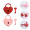 2 Sets Heart Suitcase Padlocks Lovers 5.80x4.50x0.70cm 3