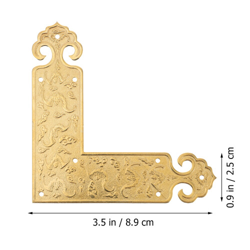 2 Pcs Corner Guard Bronze Protectors Decorative Brackets Metal Edge 1