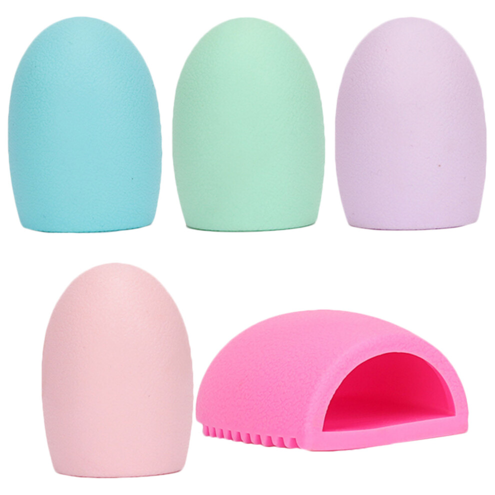 Iplusmile 6 Pcs Cleaning Egg Brush Make Up Cleaner Pad Silicone Makeup Mat