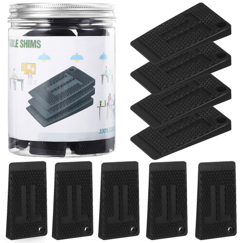 Door Shims Leveling Wedges Black Flexible Plastic 40pcs