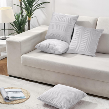(Pack of 4, Silver) Cushion Cover Embossed Pattern - Luxury Soft Sofa Decorative Pillow for Living Room Couch