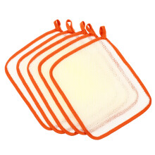 5Pcs Orange Rough Texture Nylon Bath Towels Exfoliating Shower Cloths