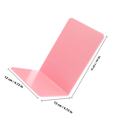 2Pcs Pink PP Bookends Durable Desktop Book Holders for Study Office 1