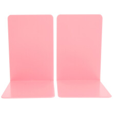 2Pcs Pink PP Bookends Durable Desktop Book Holders for Study Office