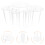 Cake Support Rods White 5sets 9.6x7.9x0.5in 11