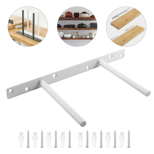Floating Shelf Brackets Hidden Diy Bookshelf White Abs 1pack 1
