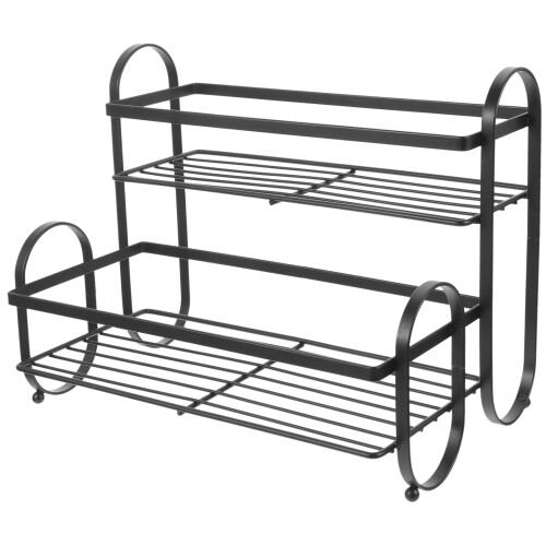 1Compacte Zwarte Kruidenfles Organizer Voor Bovenblad