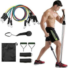 Resistance Band Set Elastiska Fitness Bands Kit med handtag Dörrankarfotsremmar för Fitness Pilates