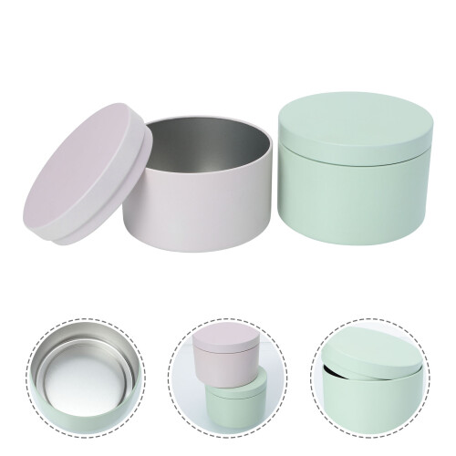 Raindrops  2 Pcs Scented Candle Jar Clear Decorative Boxes Candy Green 2