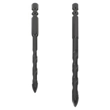 Porcelain Tile Drill Bit Black Steel 2pcs 4.3x0.3x0.3in