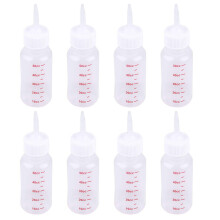 8pcs Small Animal Bottle Silicone White For Outdoor Feeding