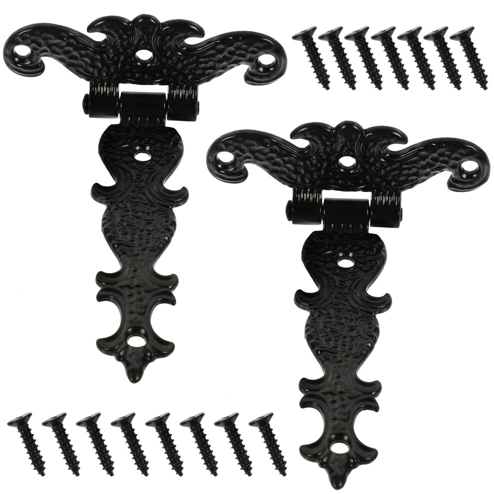 4 Pcs Cabinet Hinges Black Door For Cabinets Fence Gate Small 3171399540563