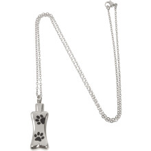 Urn Pendant Necklace Dog Memorial Silver Stainless Steel 1 Set