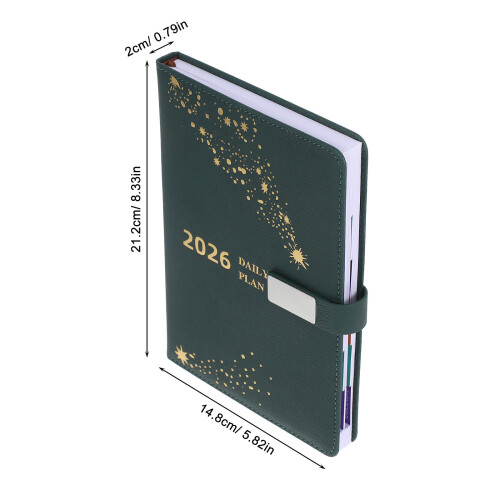 Olive Planner With Pu Cover And Monthly Index For Writing 2