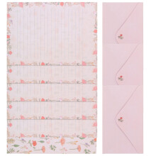 5 Sets Pink Letter Paper Envelopes Set For Writing Letters