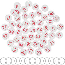 50Sets Acryl Ronde Nummer Tags Met Ijzeren Ring Voor Duidelijk Gebruik
