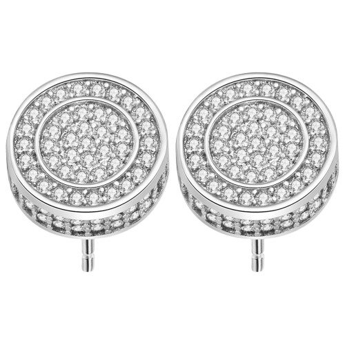 Piercing Studs Round Silver 1 Pair Alloy Earrings For Men