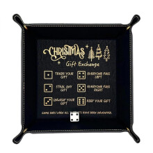 Game Dice Tray Foldable Black Dice Rolling Tray with Engraved Design for Tabletop Board Games and Dorm Room Accessories
