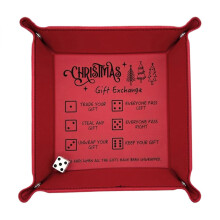 Game Dice Tray for Rolling - Portable Folding Faux Leather Dice Rolling Tray for Players Classrooms and Dorms Red