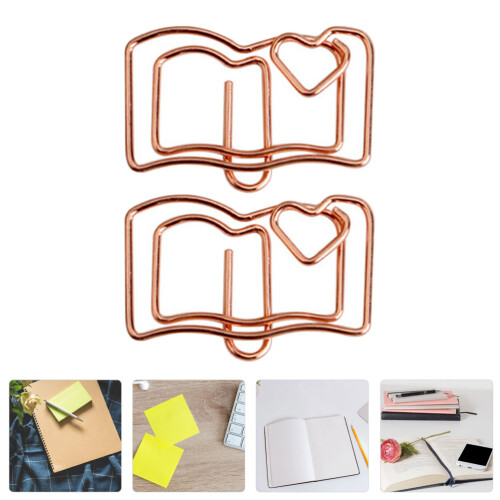 30 Pcs White Clips Cute Office Supplies Book Paper Student 2