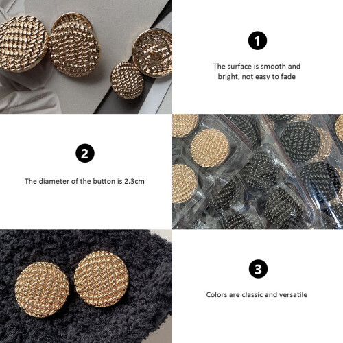 20 Pcs Button Fasten Metal Buttons Golden Diy Man 1