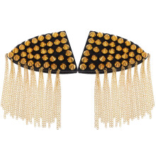 2Pcs Decorative Golden Alloy Tassel Epaulettes for Women Clothing