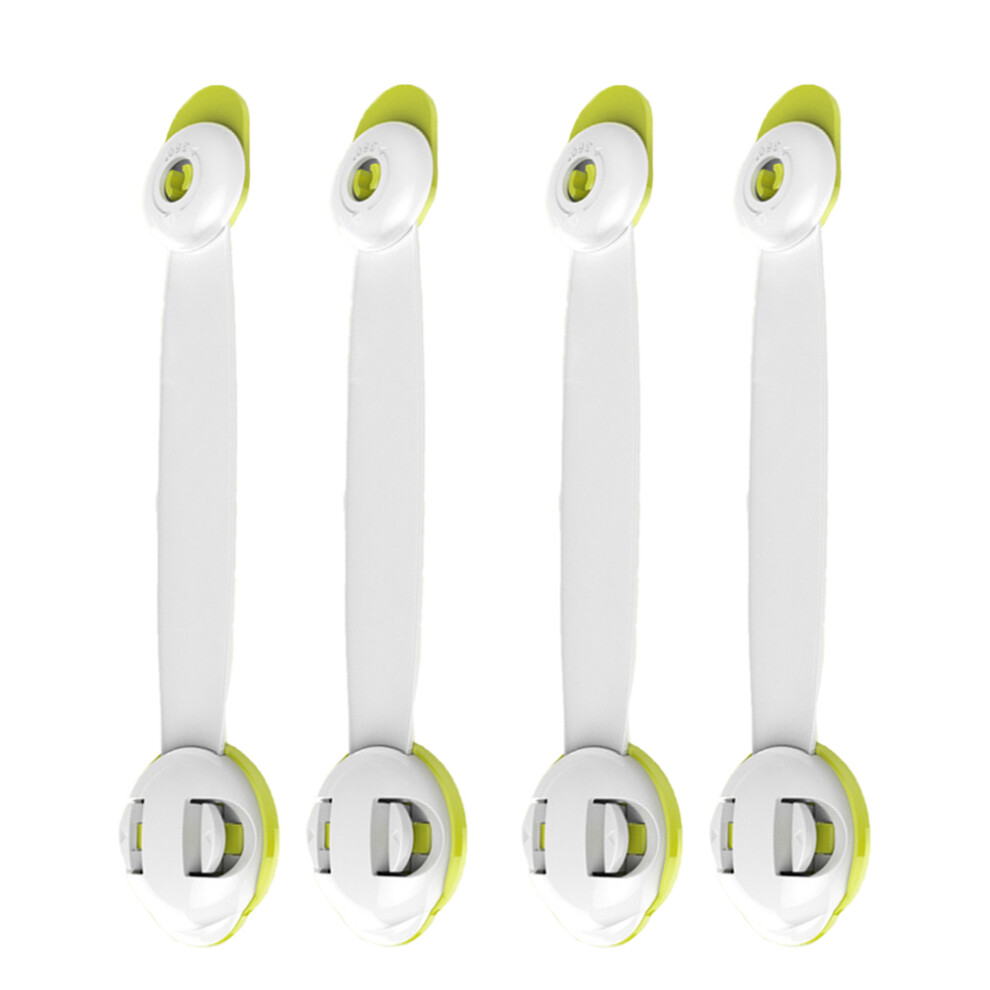 Inoomp 4Pcs Refrigerator Locks Green Double Button Child Safety Drawer Locks
