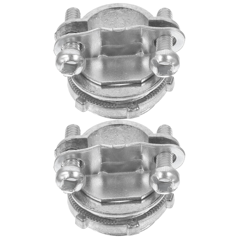 2Pcs Silver Zinc Alloy Clamp Type Cable Connector For Pipe Protection 3171399593842