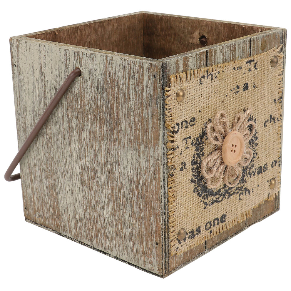 1pc Wooden Flower Pot European Style Linen Flower Boxes-image-OPC-PK8TQP9-NEW