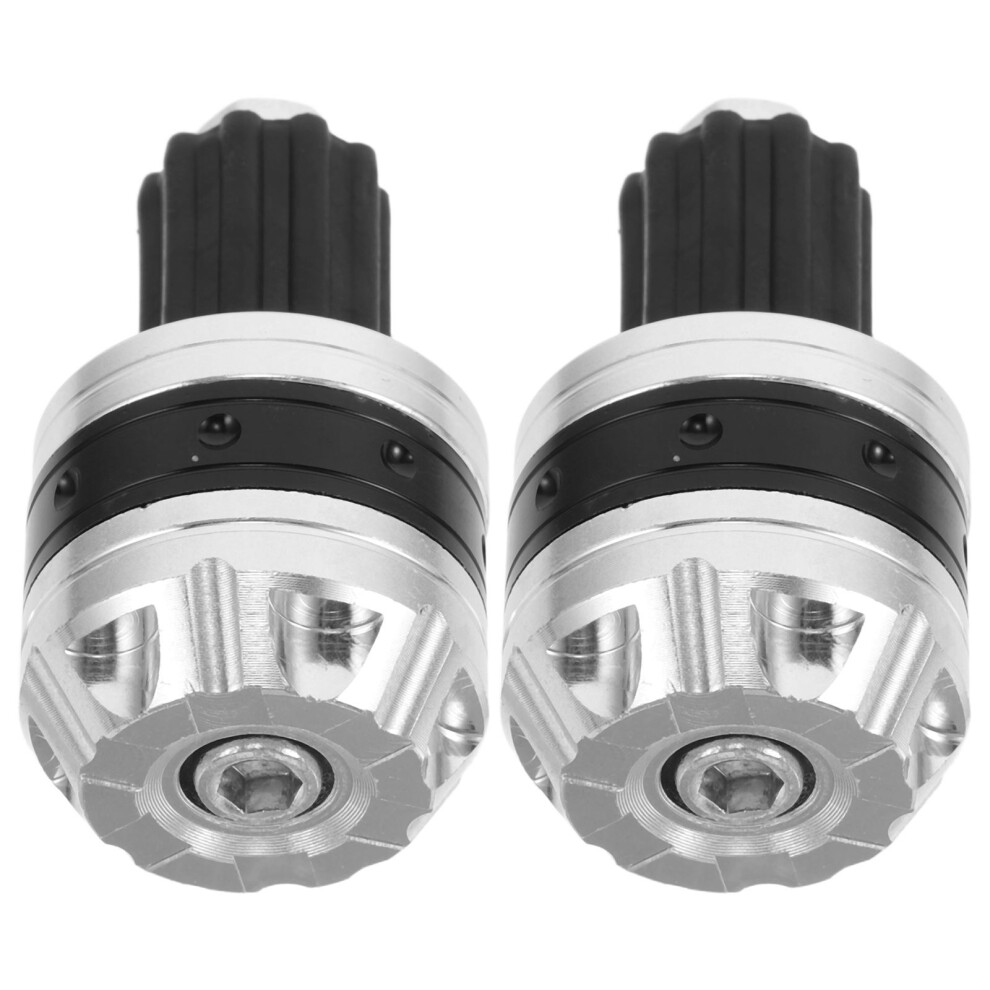 Motorcycle Handlebar End Caps Aluminum Alloy 1 Pair Silver 3171599039454