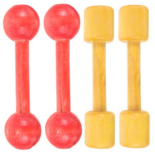 2Pairs Yellow Wooden Dumbbells Kids Exercise Toy Arm Training Tool