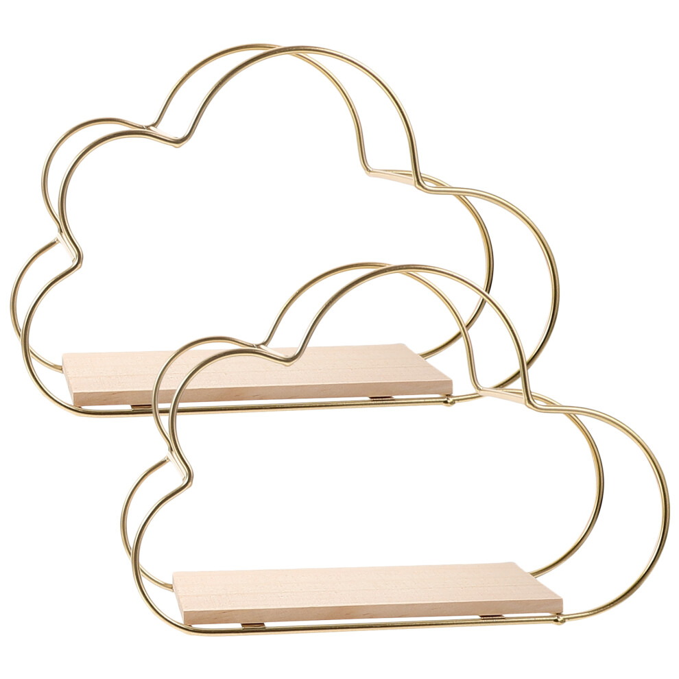 Cloud Floating Shelf Gold 2Pcs 11.8X7.9x3.7in 3171601218136