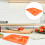 Sectioned Plate For Cafes Orange 1pcs 13.98x9.96x0.98in 11