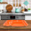 Sectioned Plate For Cafes Orange 1pcs 13.98x9.96x0.98in 5