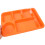 Sectioned Plate For Cafes Orange 1pcs 13.98x9.96x0.98in 6