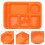 Sectioned Plate For Cafes Orange 1pcs 13.98x9.96x0.98in 10