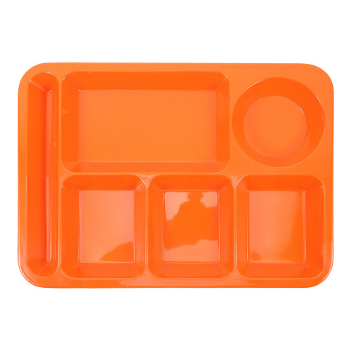 Sectioned Plate For Cafes Orange 1pcs 13.98x9.96x0.98in
