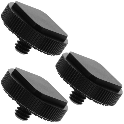 3Pcs Durable Black Cold Shoe Flash Adapter for Camera and Rig