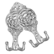 2Pcs Iron Rose Flower Wall Hooks Sturdy Silver Hooks for Home Use