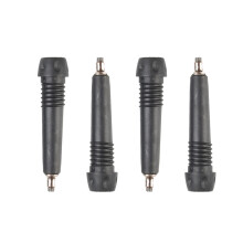 4pcs Trekking Pole Tip Covers Black Round Traction Addition
