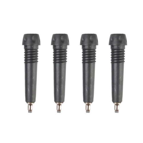 4pcs Trekking Pole Tip Covers Black Round Traction Addition 1