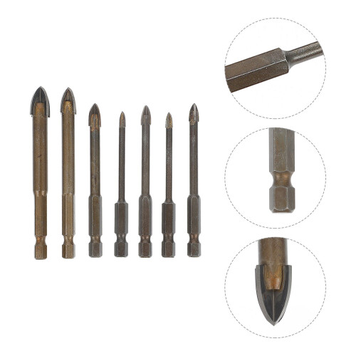 7pcs Masonry Drill Bit Set Hard Alloy For Construction 1