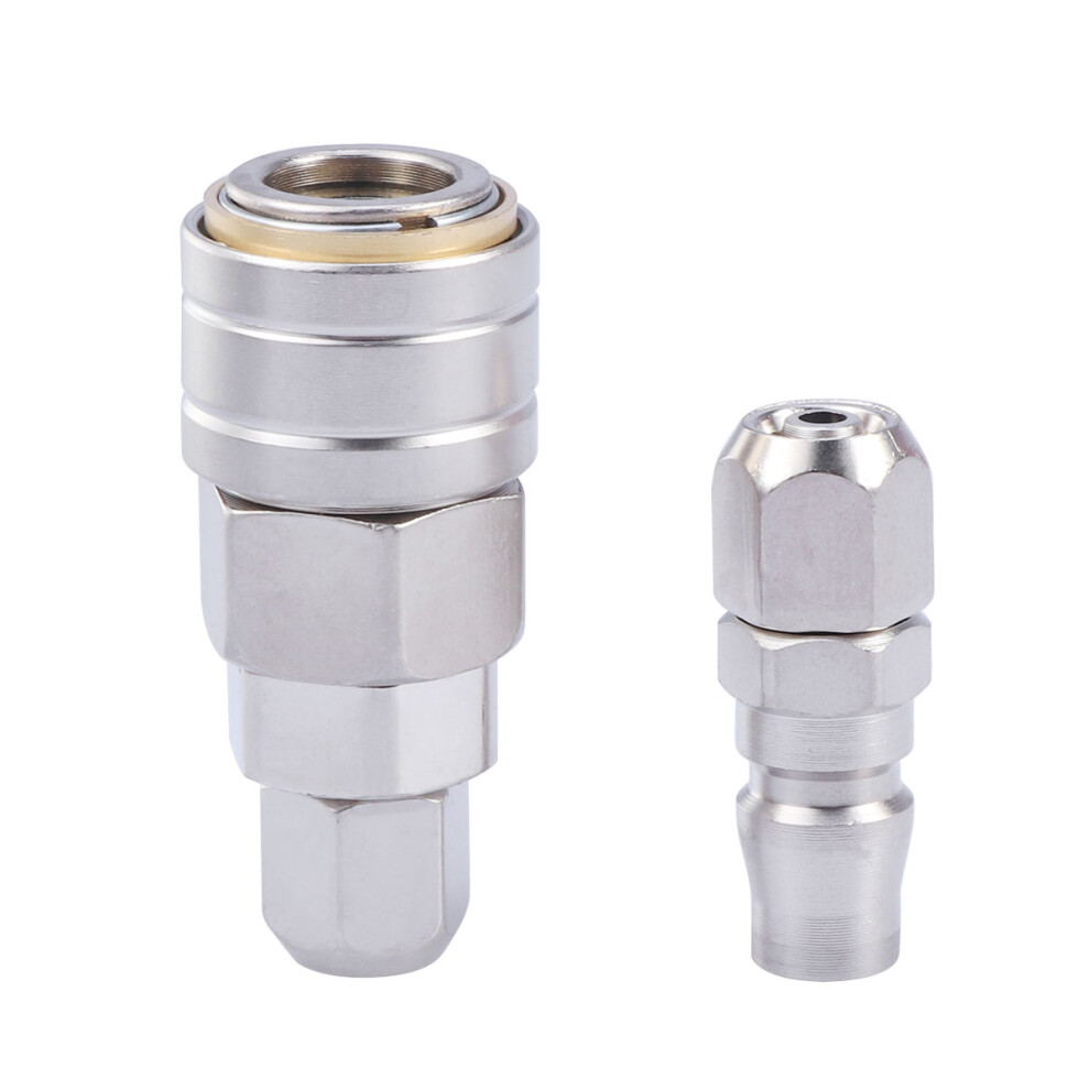 Mlins Air Compressor Quick Connector Solid Brass Coupler Kit Silver 3171599043932