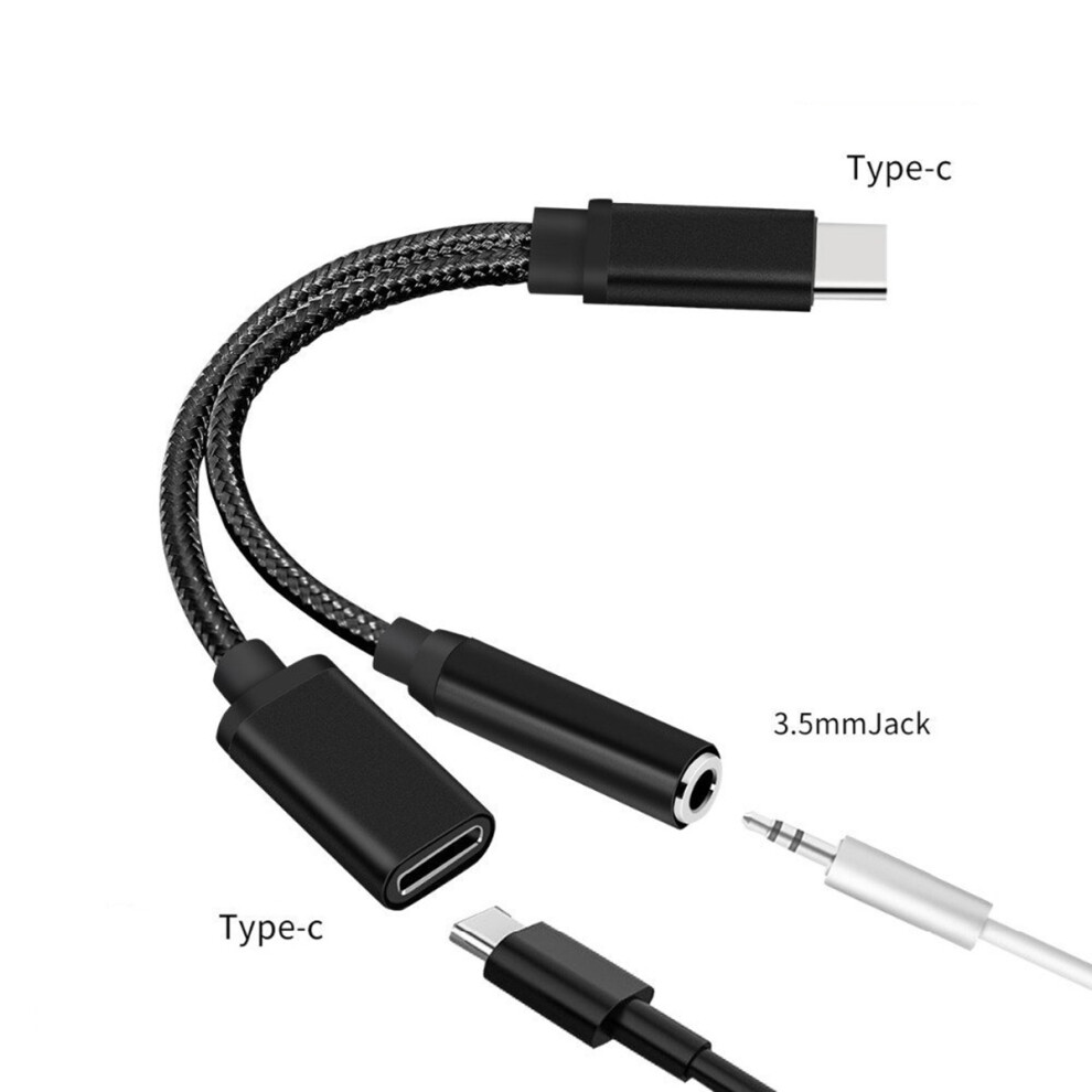 2 In Usb C Converter Usb-C To Cable Audio Headphone Adapter Type 3171599040351