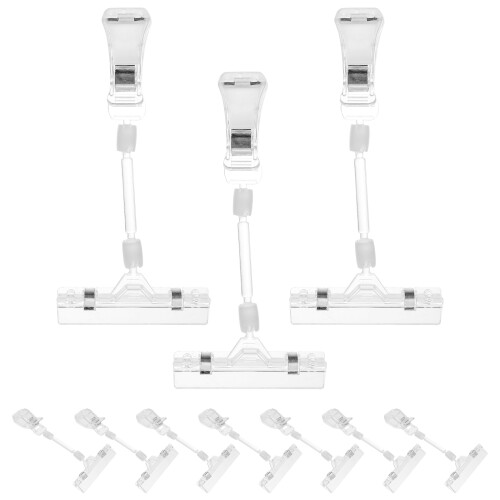Flexible Rotatable Price Clips Clear Plastic For Retail 10pcs 2